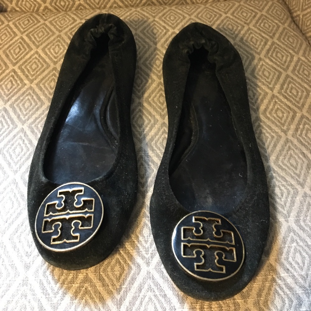 Tory Burch Black Suede Reva Flats